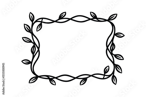 square frame made of intertwined vines and leaves