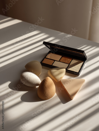 Sponge for blending various shapes on a contour palette on a smooth surface