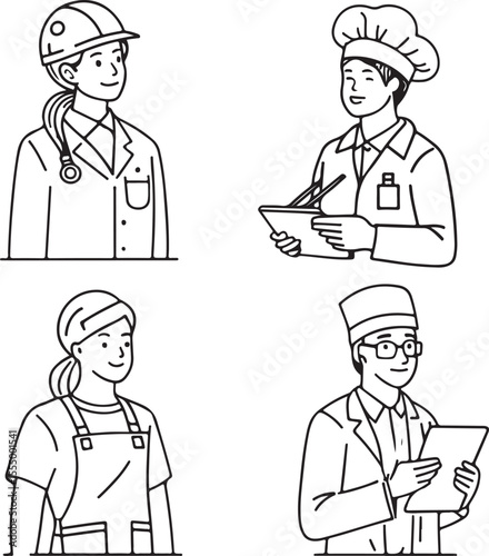 set of cartoon office workers