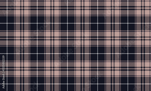 Seamless plaid pattern, navy blue, cream, white, simple and elegant design, suitable for designing clothes, skirts, pants, dresses in a classic and modern style.