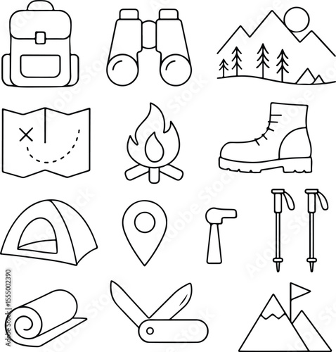 vector set of camping icons