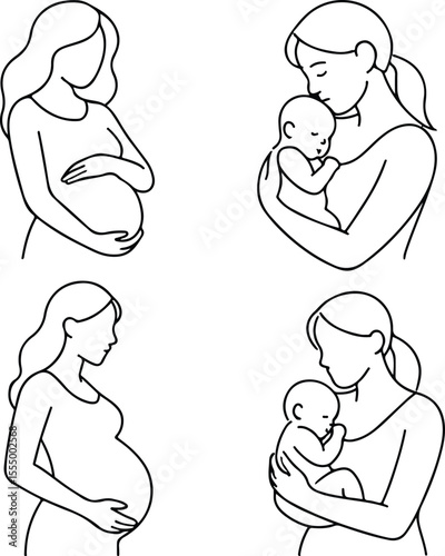 pregnant woman and baby