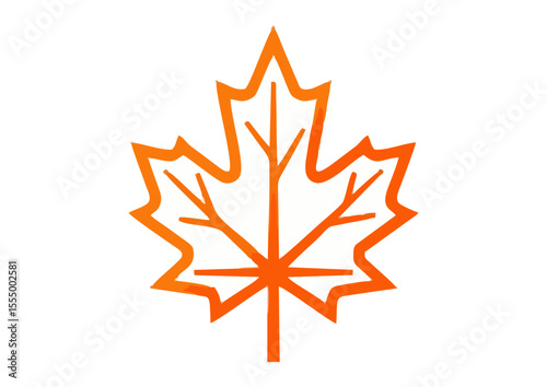 Vibrant orange maple leaf for autumn decoration and seasonal themes

