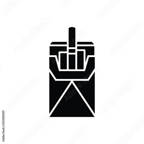 A minimalist black and white Silhouette design of a cigarette pack 