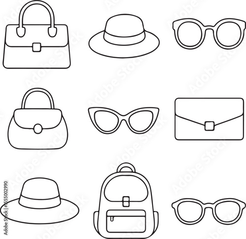 vector set of sunglasses