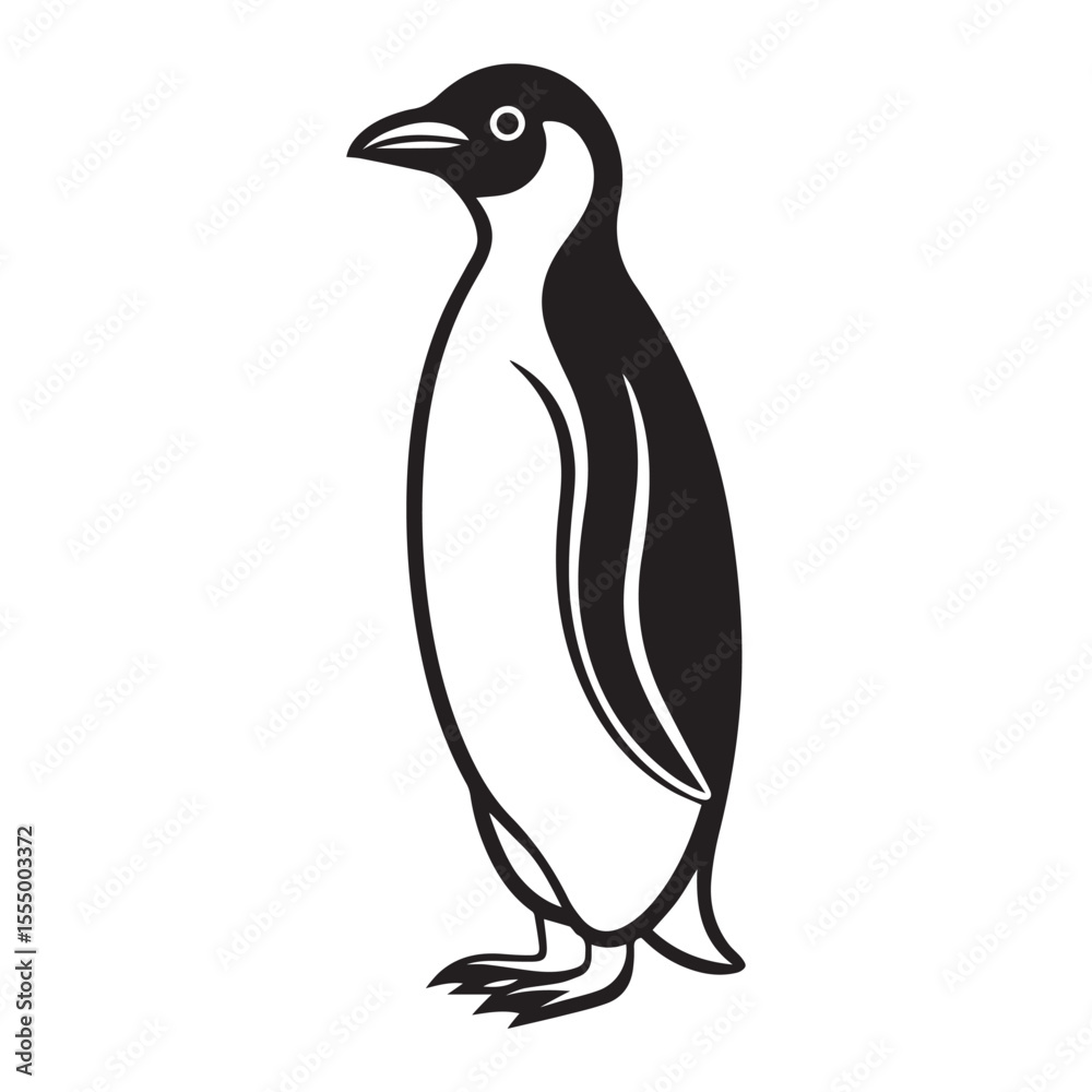 Obraz premium Penguin Silhouette Vector Icon