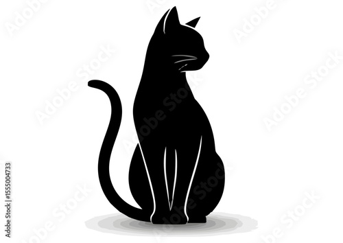 Stylish black cat silhouette for Halloween decor and pet companionship