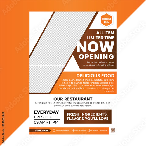 Restaurant flyer template for advertising limited-time dishes, rotating weekly specials, or seasonal campaigns — great for dynamic menu marketing