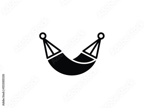 A minimalist black and white hammock  Silhouette