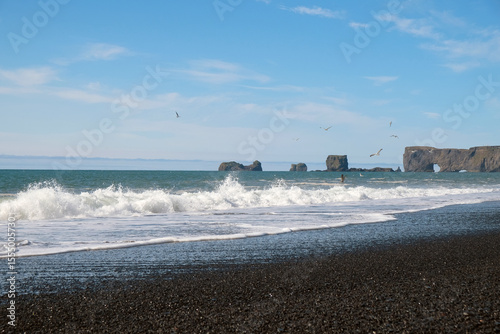 Reynisfjara Black Sand Beach. Dyrholaey Peninsula