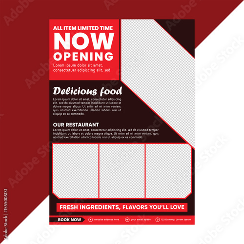 Editable restaurant flyer layout to showcase chef specials, featured dishes, and seasonal menus — perfect for high-end or casual dining promotions