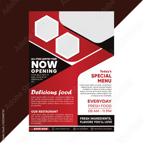 Professional food flyer template for promoting meal combinations in restaurants or cafes, highlighting curated sets and pairings with a bold, modern layout for marketing campaigns