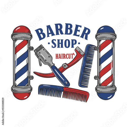 Barbershop Logo Vector Design. Logo for barbershop, cut and shave, Hair Stylist