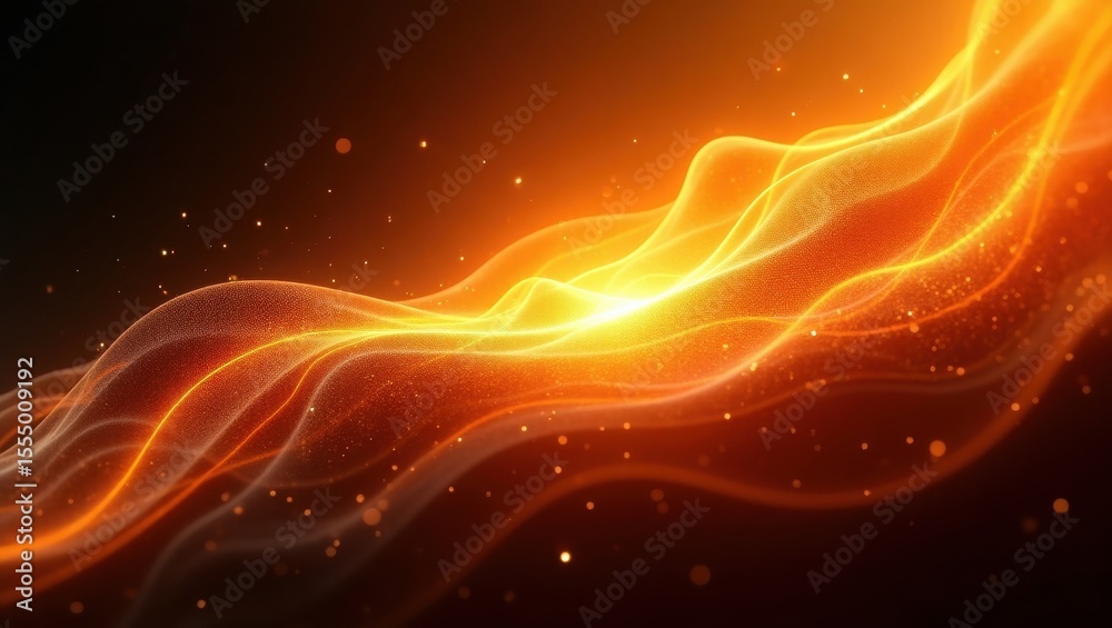 Fototapeta premium Radiant Waves of Light Dancing Through Fiery Twilight Skies