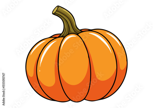 Vibrant orange pumpkin with glossy texture for festive autumn celebrations