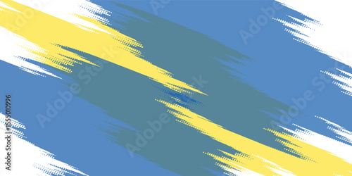 Brush painted grunge flag of country. Independence day of Ukraine. Abstract creative painted grunge brush flag background.Flag of Ukraine on an isolated white background. eps 10