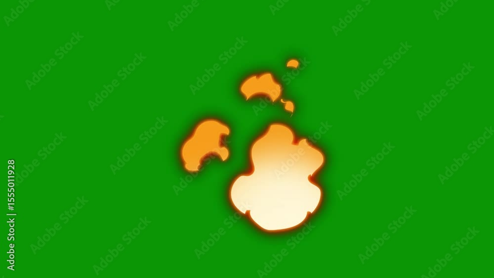 A green screen with fire on it and an apple logo background in the middle picture of animated chromakey background elements movement motion layers figure expression composition depth