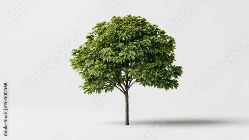 Single tree against plain background