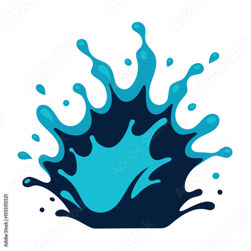 Silhouette of a water splash rising from the ground on a white background. Ideal for nature designs, motion graphics, splash effects, minimal decor, and vector collections.