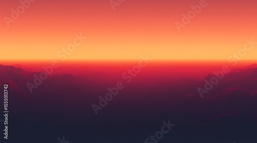Abstract sunset landscape background with mountains and vibrant gradient colors