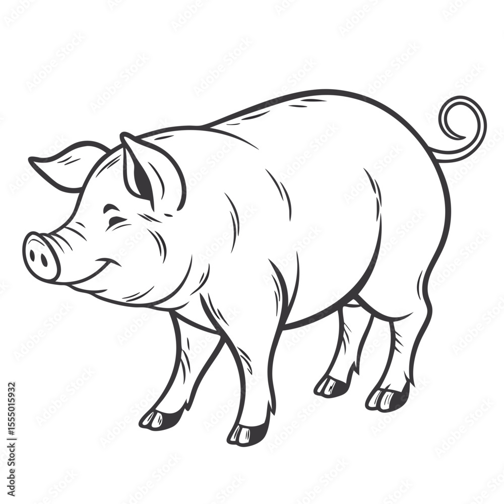 Obraz premium Pig isolated animal silhouette
