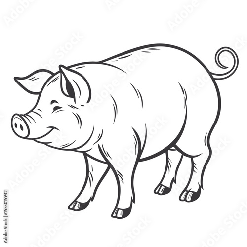 Pig isolated animal silhouette
