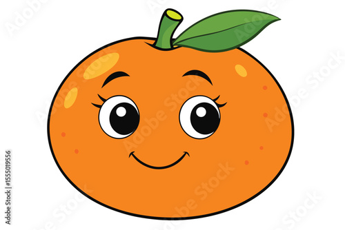 Cheerful cartoon orange character vector illustration with smiling face and playful design