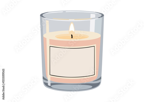 Fragrant scented candle in glass container for cozy home atmosphere
