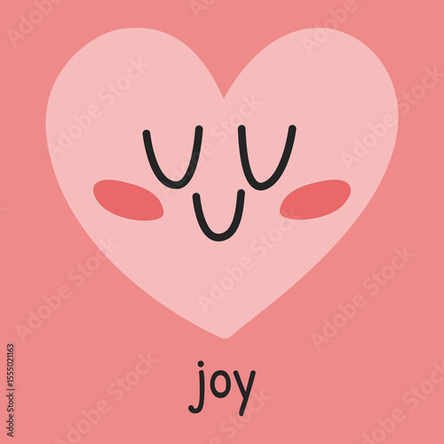 Joyful cartoon heart for mental health and self-care
