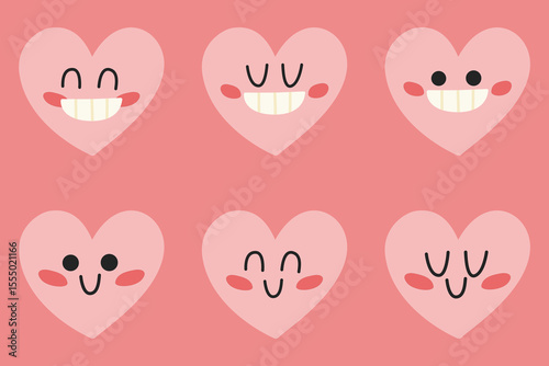 Joyful cartoon heart for mental health and self-care