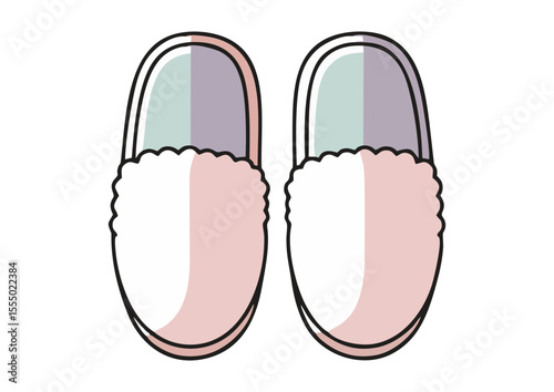 Cute pastel slippers with fluffy lining for cozy indoor comfort