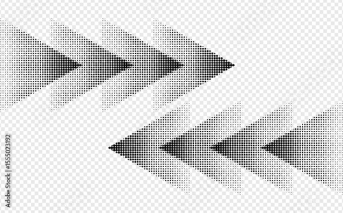 Vector grunge arrow halftone abstract.Dots texture background.