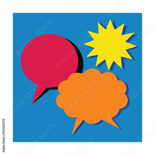 Speech Bubble Pack with Rounded and Jagged Pop Art Shapes