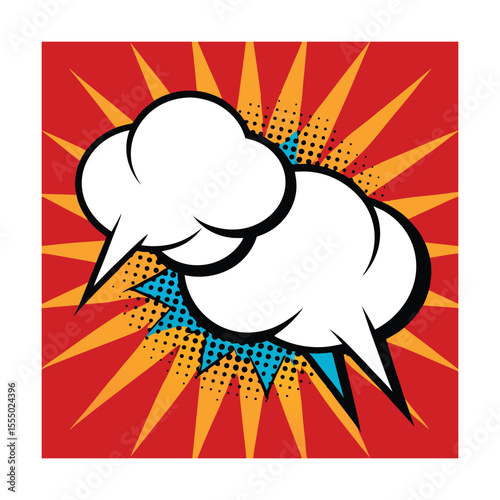 Retro Comic Sticker Bubbles with White Center Vector