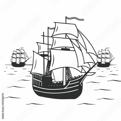 pirate ship on a white