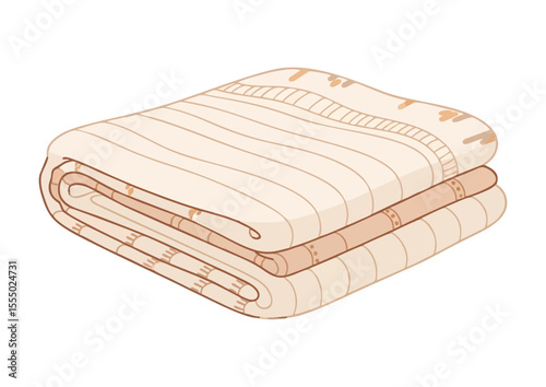 Soft beige blanket folded neatly for cozy home decor and warmth