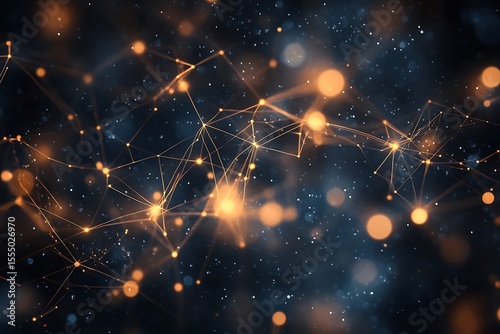 Abstract network background with glowing dots and lines for technology and science projects
