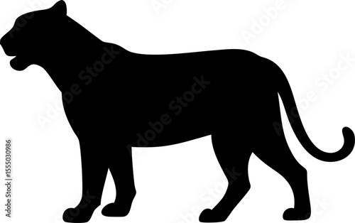 Black cat silhouette animal illustration vector icon