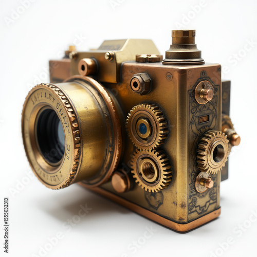Icon Emoji 3D Camera with a Bright Flash Popping Floating Over a Clean White Background
