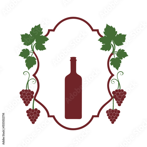 Vintage Bar Frame With Wine Grapes