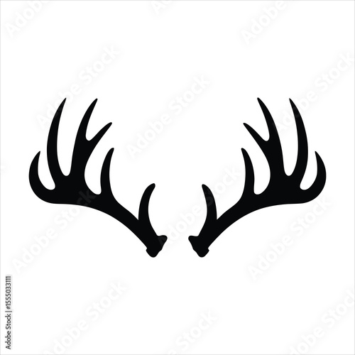 Deer Antlers Silhouette Vector Illustration