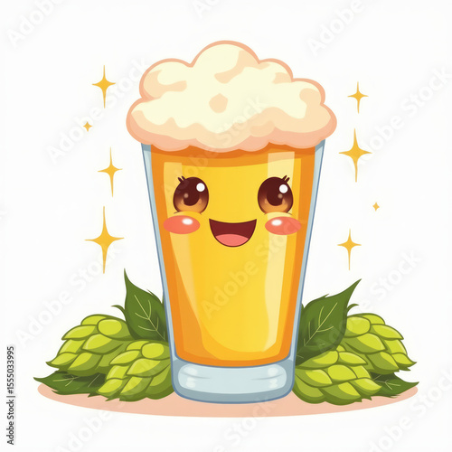 Tall Beer Glass Emoji — 3D Frothy Refreshing Drink