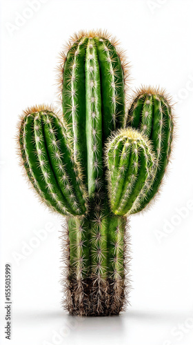 Resilient Cactus: A solitary cactus stands tall, its green, textured surface telling a story of endurance and the harsh beauty of the desert. A symbol of resilience and strength.