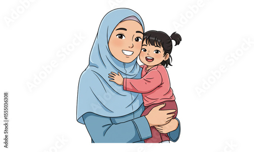 little girl and her mother