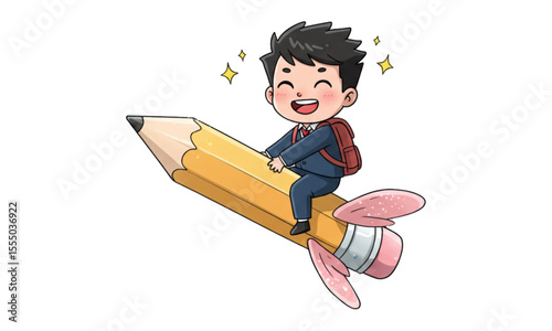 Kid with Flying pencil