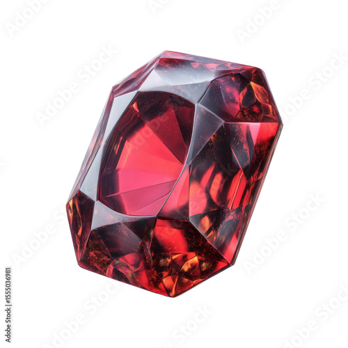 Glistening ruby gemstone studio setting high-quality image transparent background close-up view luxurious concept