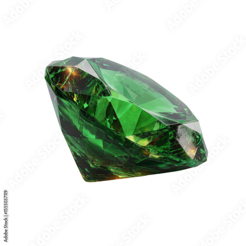 Emerald gemstone close-up with transparent background nature high-quality image isolated artistic perspective