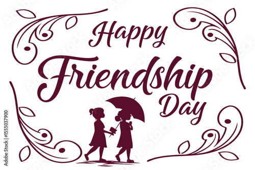 Happy friendship day celebration with colorful abstract design elements