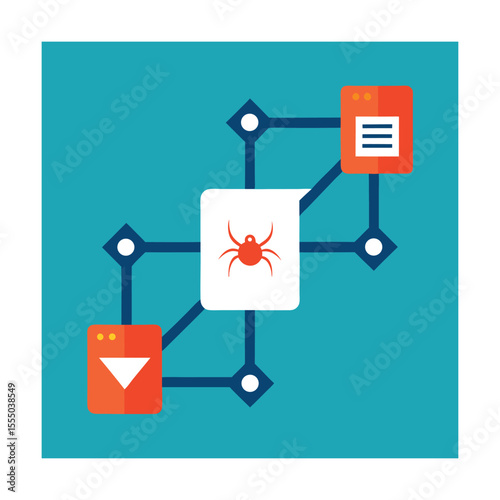 Web Crawling Process with Connected Blank Arrows