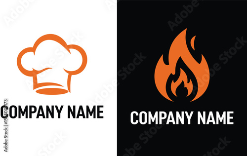 Bold Flame Logo for Spicy or Grill Food Brand – Black Background